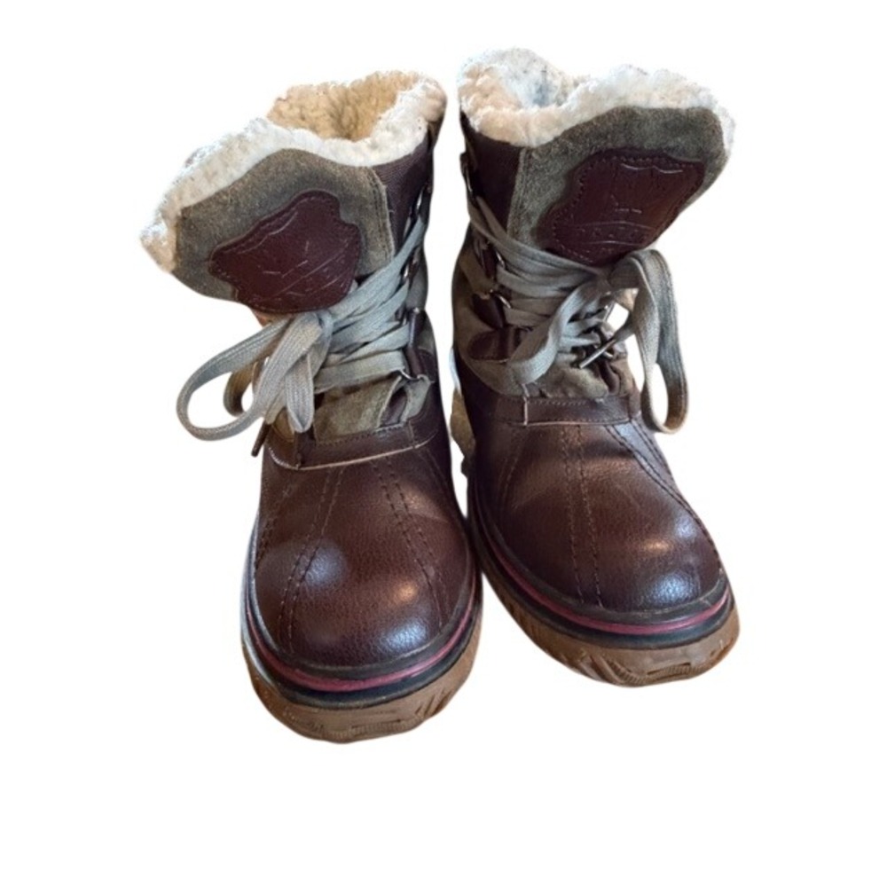 Pajar‎ Canada Waterproof Winter Boots Brown Leather Suede Shearling Lined 8-8.5